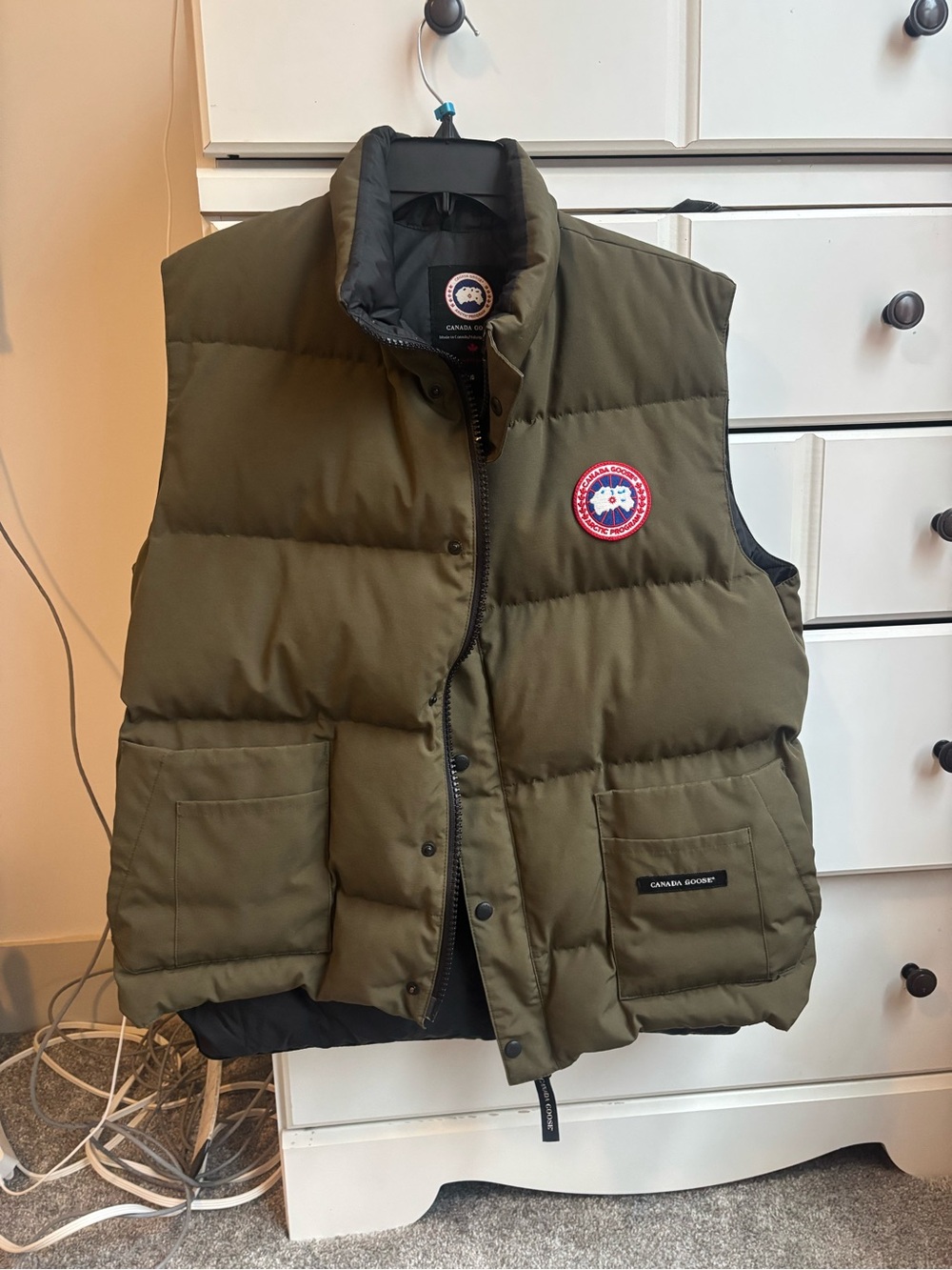 Canada Goose Olive Green Quilted Men's Down Vest